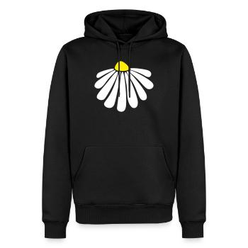 fleur énergie margarite fleur été nature - Sweat à capuche Premium bio Homme - noir - Devant - Nico (187cm)