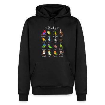 Viele bunte Vögel - Männer Premium Bio Hoodie - Schwarz - Vorne - Nico (187cm)
