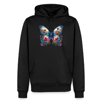 Schmetterling - Männer Premium Bio Hoodie - Schwarz - Vorne - Nico (187cm)