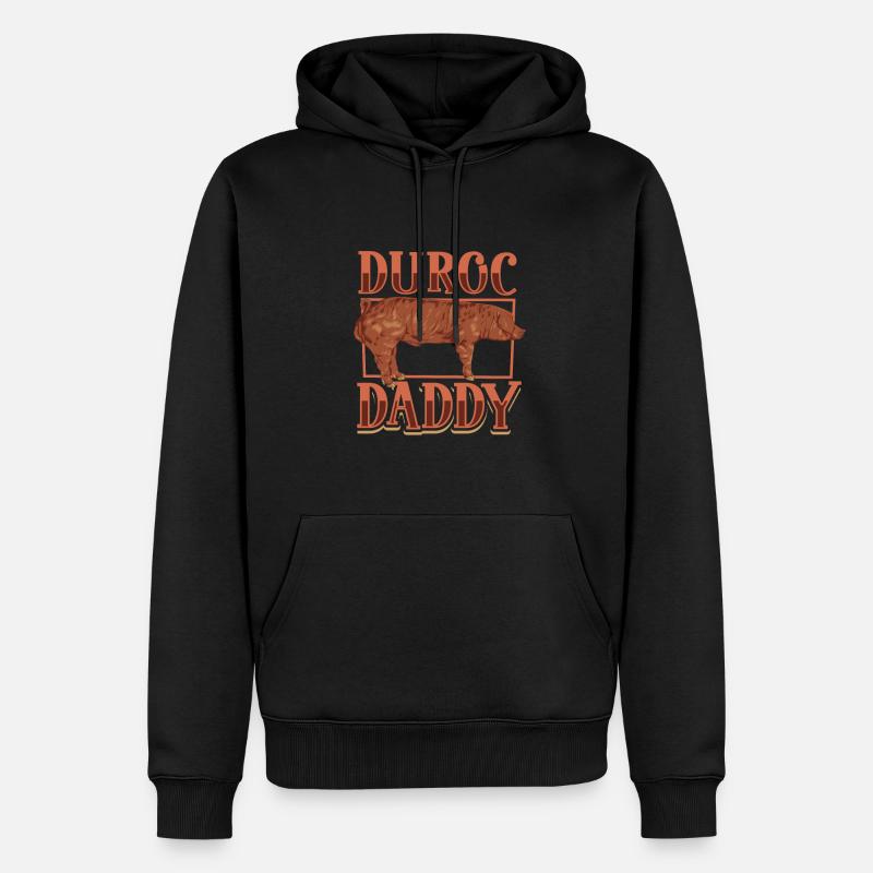 Duroc Papa Cochon - Sweat à capuche Premium bio Homme - noir