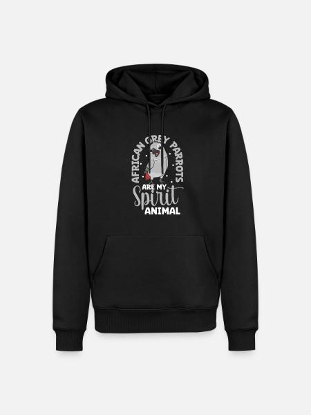 Lieblingstier - Graupapagei - Männer Premium Bio Hoodie - Schwarz