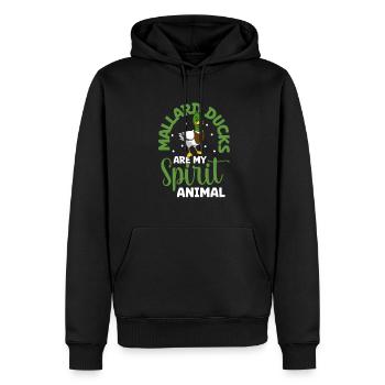Animal préféré - Canard colvert - Sweat à capuche Premium bio Homme - noir - Devant - Nico (187cm)