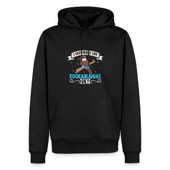 J’adore mon kookaburra - Sweat à capuche Premium bio Homme - noir - Devant - Nico (187cm)