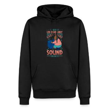 Son puissant - ingénieur du son - Sweat à capuche Premium bio Homme - noir - Devant - Nico (187cm)