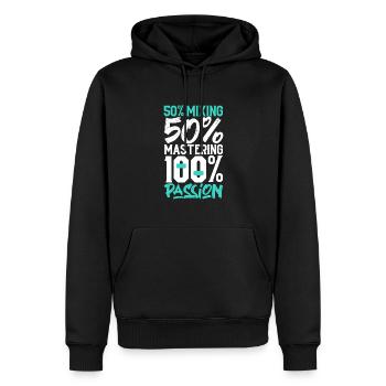 100 Prozent Leidenschaft - Tontechniker - Männer Premium Bio Hoodie - Schwarz - Vorne - Nico (187cm)