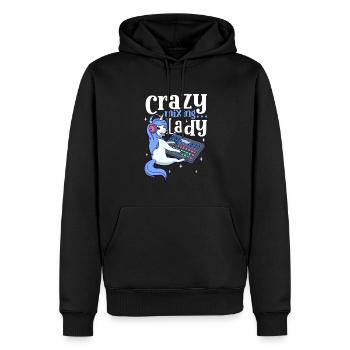 Crazy Mixing Lady - Tontechnikerin - Männer Premium Bio Hoodie - Schwarz - Vorne - Nico (187cm)