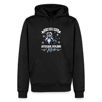 Maman lévrier afghan - Sweat à capuche Premium bio Homme - noir - Devant - Nico (187cm)
