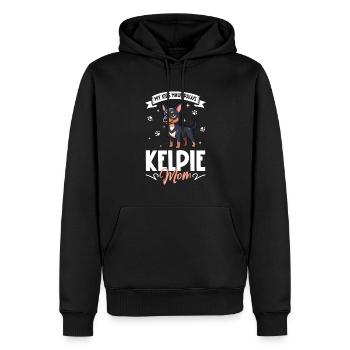Maman Kelpie australienne - Sweat à capuche Premium bio Homme - noir - Devant - Nico (187cm)