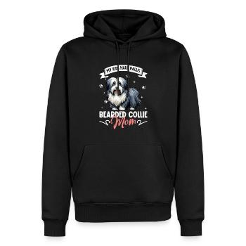 Maman Bearded Collie - Sweat à capuche Premium bio Homme - noir - Devant - Nico (187cm)