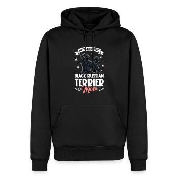 Maman terrier russe noir - Sweat à capuche Premium bio Homme - noir - Devant - Nico (187cm)