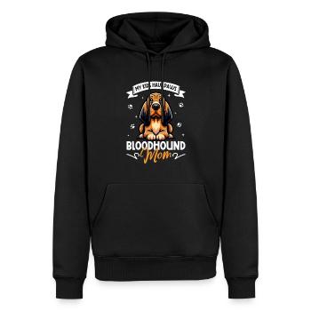 Bloodhound Mama - Männer Premium Bio Hoodie - Schwarz - Vorne - Nico (187cm)