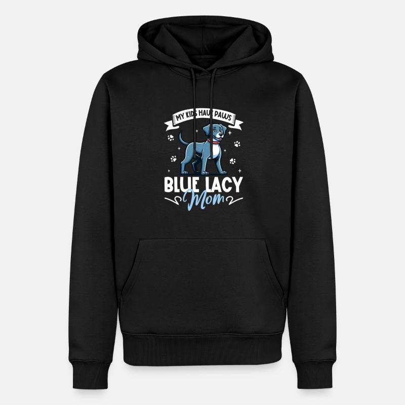 Blue Lacy Mama - Männer Premium Bio Hoodie - Schwarz