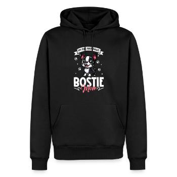 Boston Terrier Mom - Men’s Premium Organic Hoodie - black - Front - Nico (187cm)