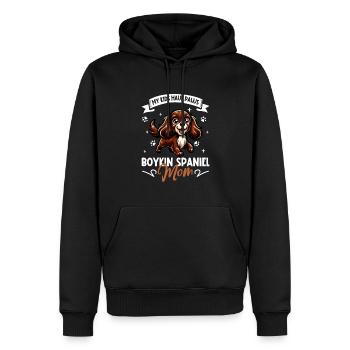 Maman épagneul Boykin - Sweat à capuche Premium bio Homme - noir - Devant - Nico (187cm)