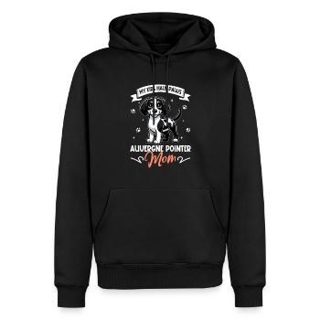 Braque d'Auvergne Mama - Männer Premium Bio Hoodie - Schwarz - Vorne - Nico (187cm)