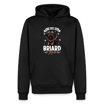 Maman Briard - Sweat à capuche Premium bio Homme - noir - Devant - Nico (187cm)