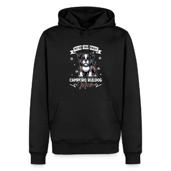 Maman bouledogue Campeiro - Sweat à capuche Premium bio Homme - noir - Devant - Nico (187cm)