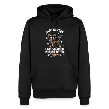 Český fousek Mama - Sweat à capuche Premium bio Homme - noir - Devant - Nico (187cm)