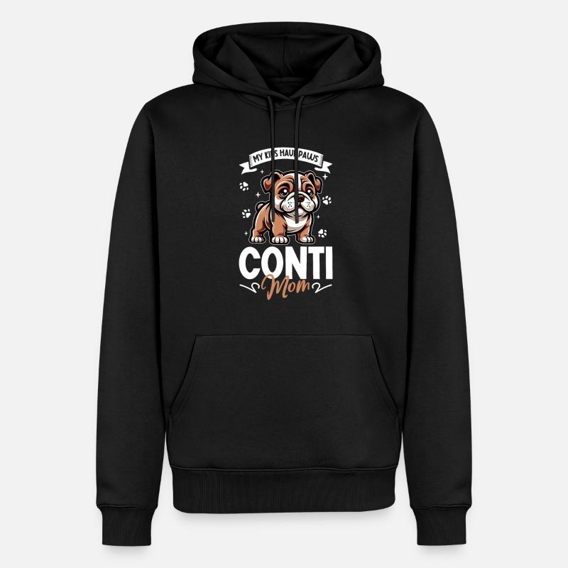 Maman bouledogue continental - Sweat à capuche Premium bio Homme - noir