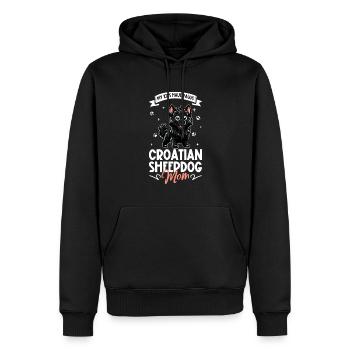 Maman berger croate - Sweat à capuche Premium bio Homme - noir - Devant - Nico (187cm)