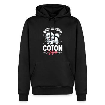 Coton de Tulear Mama - Men’s Premium Organic Hoodie - black - Front - Nico (187cm)