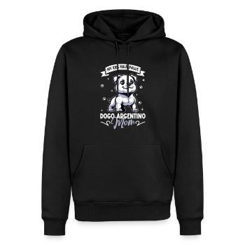 Dogue Argentino Maman - Sweat à capuche Premium bio Homme - noir - Devant - Nico (187cm)