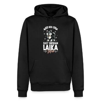 Laïka Mama de Sibérie orientale - Sweat à capuche Premium bio Homme - noir - Devant - Nico (187cm)