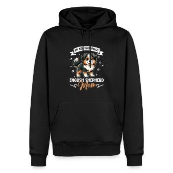 Berger Anglais Mama - Sweat à capuche Premium bio Homme - noir - Devant - Nico (187cm)