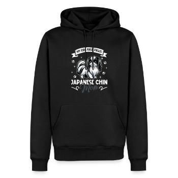 Japan Chin Mama - Männer Premium Bio Hoodie - Schwarz - Vorne - Nico (187cm)