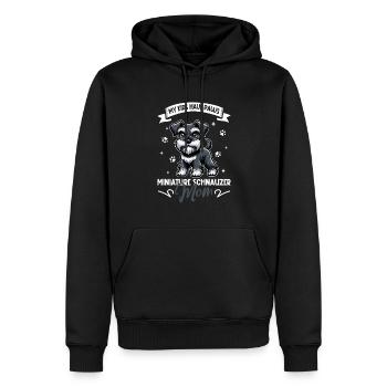 Maman Schnauzer nain - Sweat à capuche Premium bio Homme - noir - Devant - Nico (187cm)