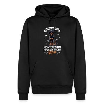 Chien de montagne monténégrin Mama - Sweat à capuche Premium bio Homme - noir - Devant - Nico (187cm)