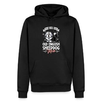 Maman Bobtail - Sweat à capuche Premium bio Homme - noir - Devant - Nico (187cm)