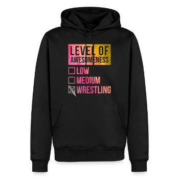 Ringen - Männer Premium Bio Hoodie - Schwarz - Vorne - Nico (187cm)