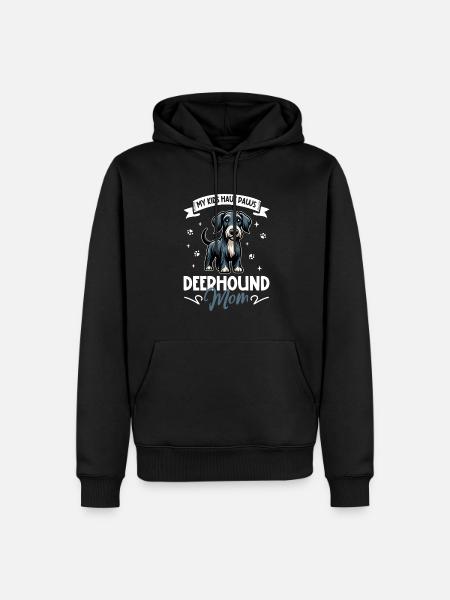Deerhound Mama - Männer Premium Bio Hoodie - Schwarz