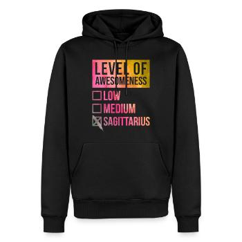 Schütze - Männer Premium Bio Hoodie - Schwarz - Vorne - Nico (187cm)