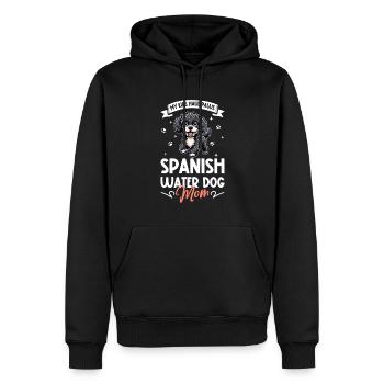 Maman chien d’eau espagnol - Sweat à capuche Premium bio Homme - noir - Devant - Nico (187cm)