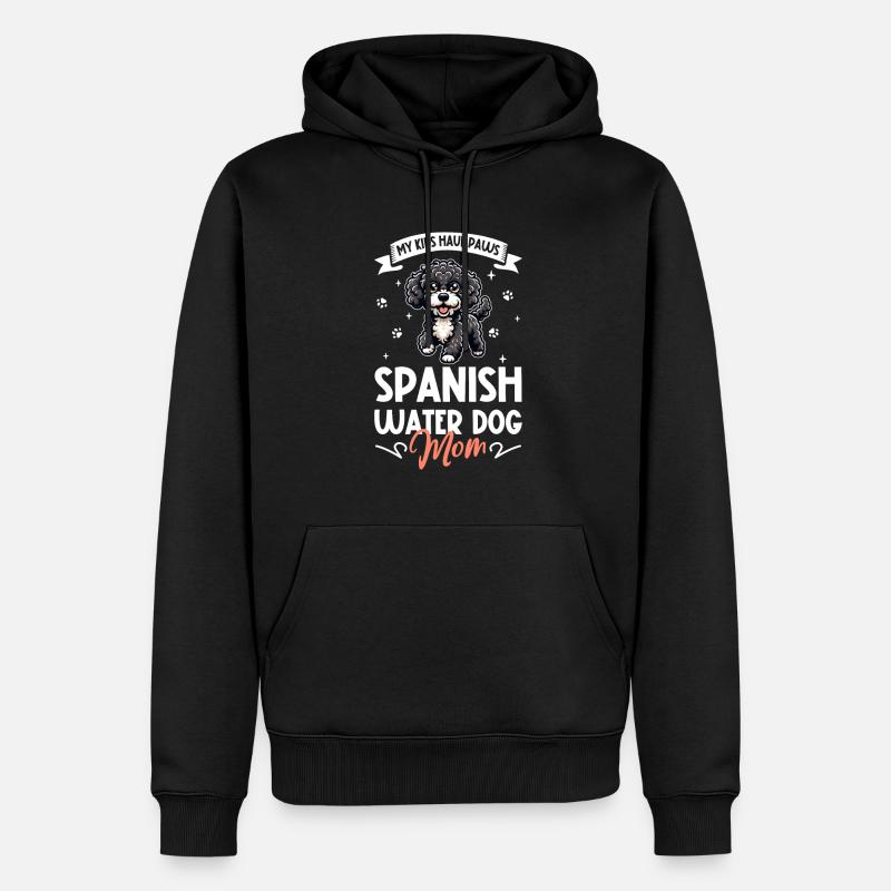 Maman chien d’eau espagnol - Sweat à capuche Premium bio Homme - noir