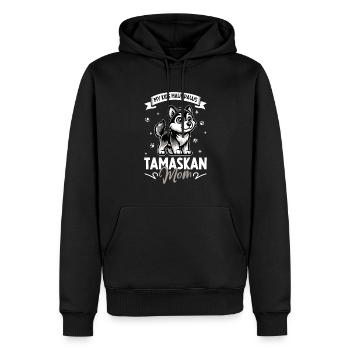 Maman Tamaskan - Sweat à capuche Premium bio Homme - noir - Devant - Nico (187cm)