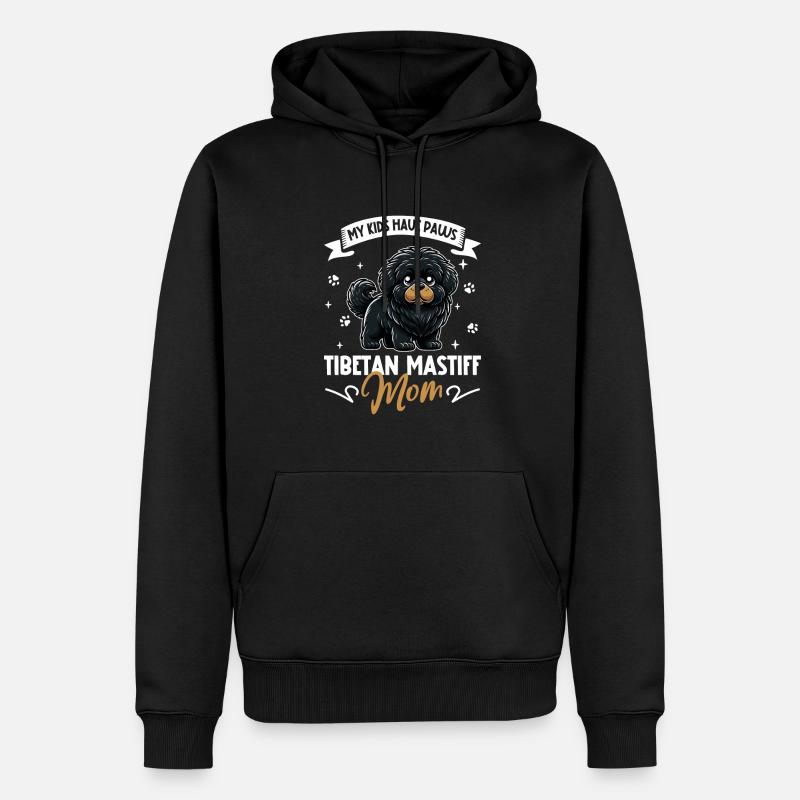 Maman Dogue du Tibet - Sweat à capuche Premium bio Homme - noir