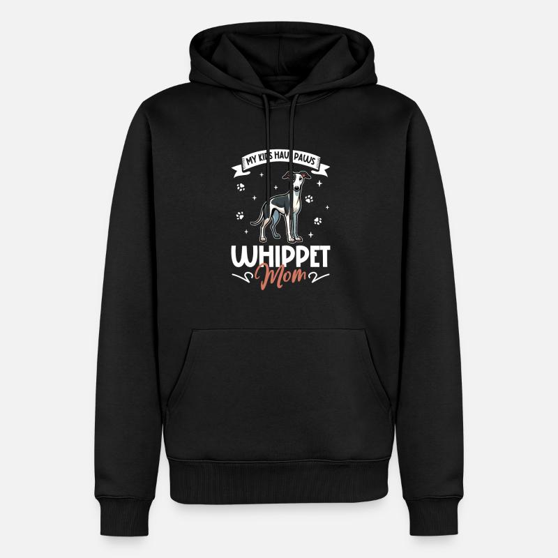 Maman whippet - Sweat à capuche Premium bio Homme - noir