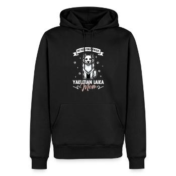 Yakutskaya Laïka Maman - Sweat à capuche Premium bio Homme - noir - Devant - Nico (187cm)