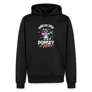 Pomsky Mama - Männer Premium Bio Hoodie - Schwarz - Vorne - Nico (187cm)