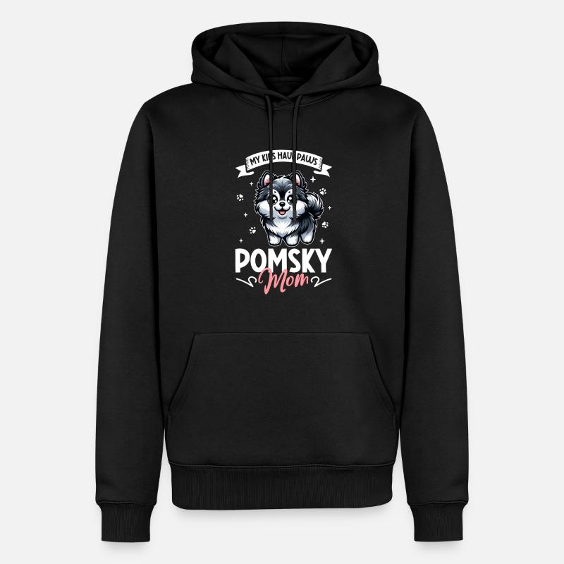Pomsky Mama - Männer Premium Bio Hoodie - Schwarz