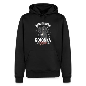 Bolonka Zwetna Mama - Sweat à capuche Premium bio Homme - noir - Devant - Nico (187cm)
