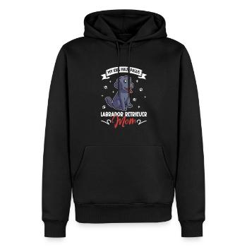 Maman labrador retriever - Sweat à capuche Premium bio Homme - noir - Devant - Nico (187cm)