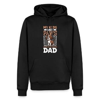 Braque de l'Ariège Papa - Männer Premium Bio Hoodie - Schwarz - Vorne - Nico (187cm)