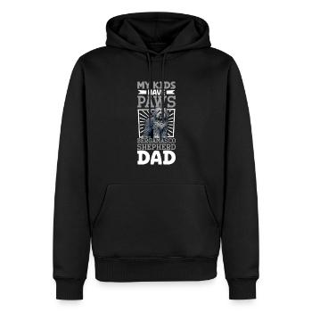 Berger de Bergame papa - Sweat à capuche Premium bio Homme - noir - Devant - Nico (187cm)