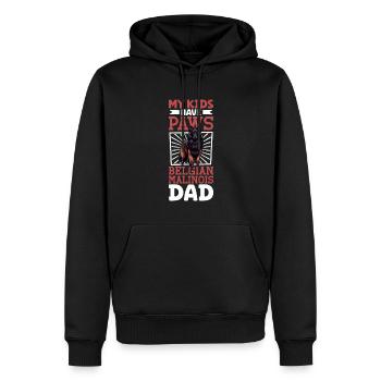 Papa Berger Belge - Sweat à capuche Premium bio Homme - noir - Devant - Nico (187cm)