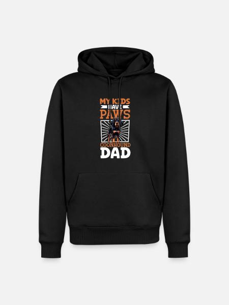 Black and Tan Coonhound Dad - Men’s Premium Organic Hoodie - black