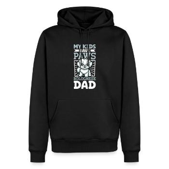 Bologneser Papa - Männer Premium Bio Hoodie - Schwarz - Vorne - Nico (187cm)